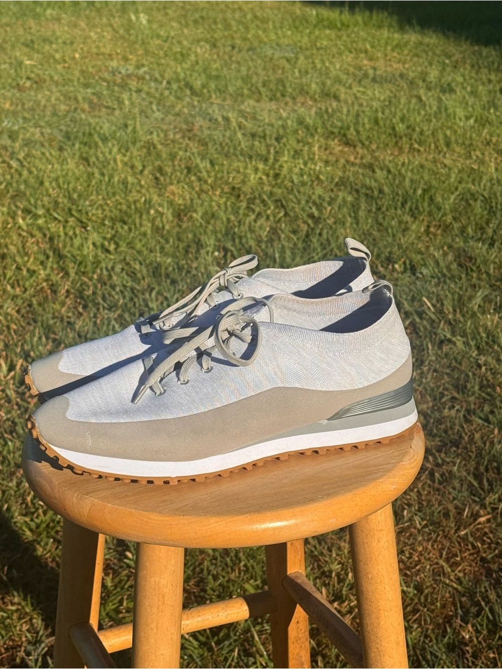 Men’s Greats Athletic Sneakers in Light Gray and Tan